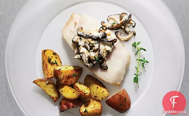Pan-roasted Sablefish with Mushrooms and Sour Cream