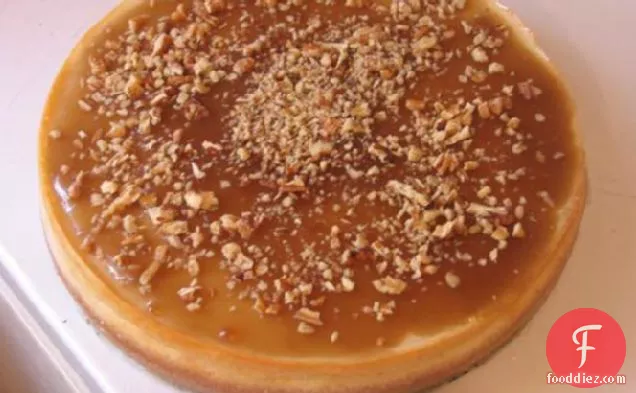 Eggnog Cheesecake With Pecan Caramel Sauce