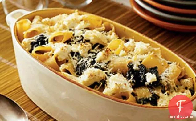 Baked Rigatoni with Ricotta and Collard Greens