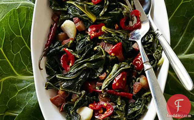 Collard Greens with Guanciale and Chiles