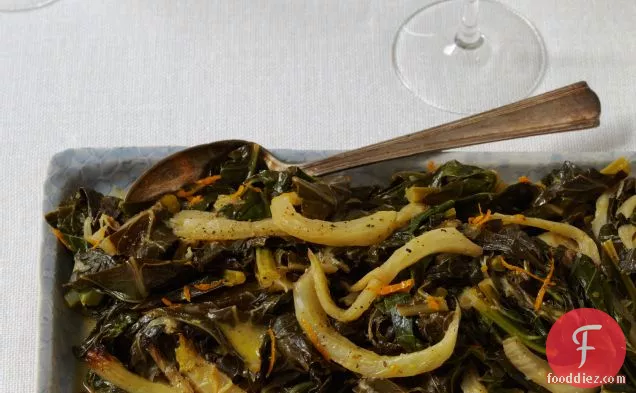 Collard Greens with Fennel and Orange Butter