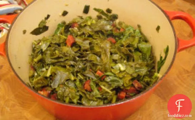 Cook the Book: Collard Greens with Poblano Chiles and Chorizo