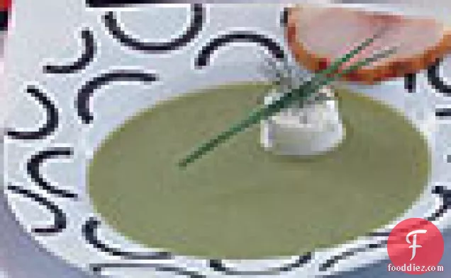 Warm Cucumber Soup with Scallop and Sole Mousselines
