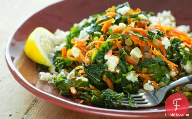 Greens With Carrots And Feta