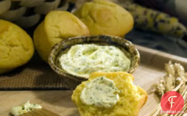 Cowboy Corn Muffins With Cilantro Spread