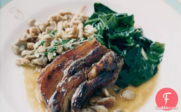 Pork Belly with Buckwheat Spaetzle and Collards