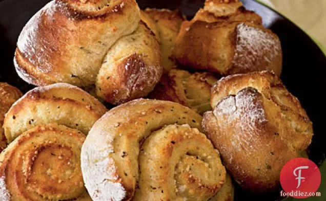 No-Knead Overnight Parmesan and Thyme Rolls