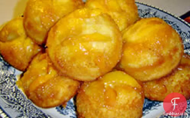 Upside-Down Peach Muffins