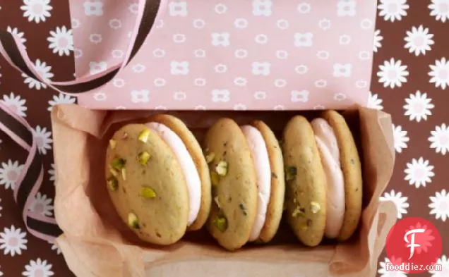 Pistachio-Cardamom Whoopie Pies with Rosewater Buttercream