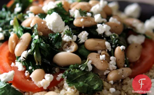 Leafy Greens & Cannellini Beans With Fresh Tomato And Goat Chee