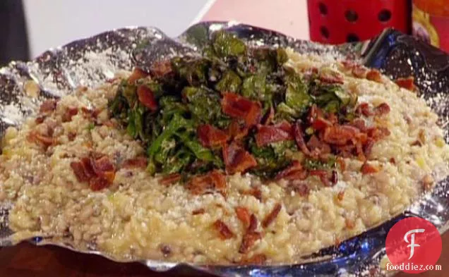 Black-Eyed Pea Risotto with Bacon and Southern Greens