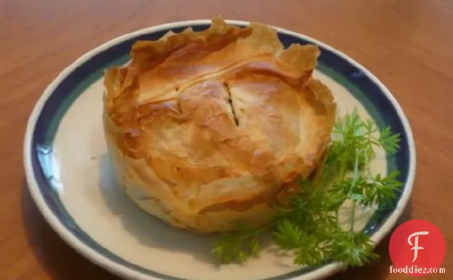 Kreatopita (Greek Meat Pie Using Phyllo Pastry)
