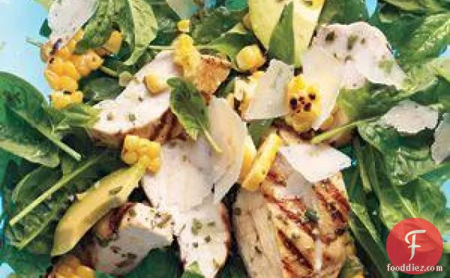 Grilled Chicken And Corn Salad With Avocado And Parmesan