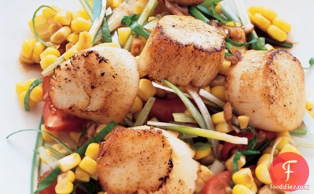 Grilled Sea Scallops with Corn Salad
