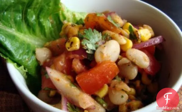Red Chile Corn Salad With Limas & Cherry Tomatoes