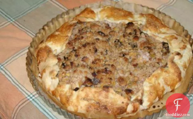 Apple Galette With Walnuts and Raisins and a Streusel Topping