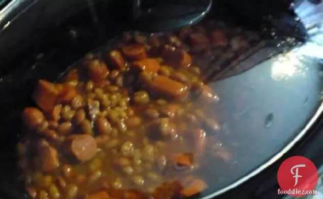 Crock Pot Hot Dogs / Franks and Beans -- Easy