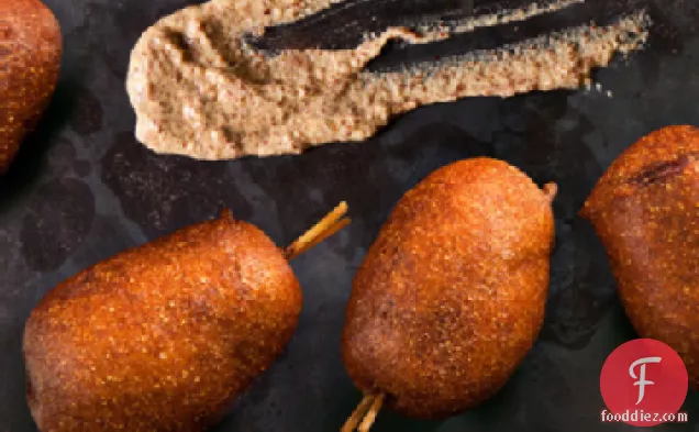 Mini Beer-and-Sausage Corn Dogs