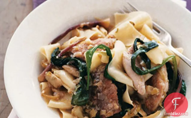 Pappardelle with Rabbit, Ramps, and Wild Garlic