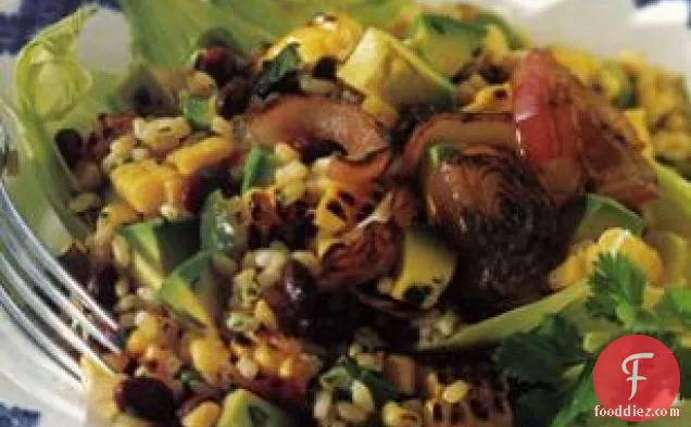 Grilled Corn Salad With Black Beans & Rice
