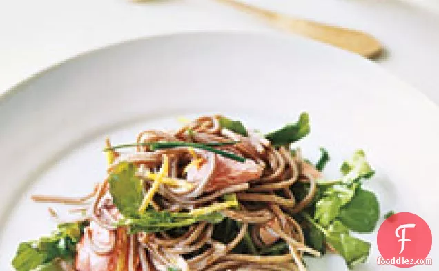 Soba With Salmon And Watercress