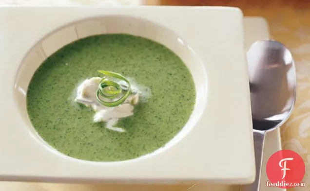 Chilled Watercress Soup With Onion Cream