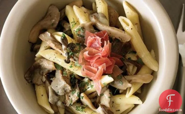Penne with Oyster Mushrooms, Prosciutto, and Mint