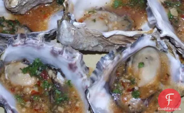 Grilled Barbecued Oysters