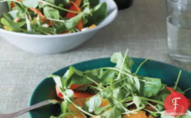 Shaved Carrots, Watercress, And Cashews With Orange Vinaigrette