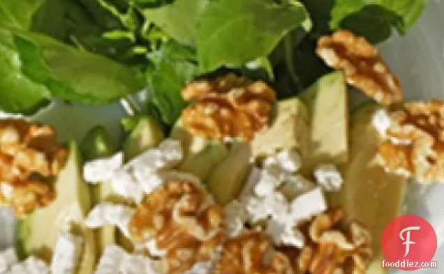 Avocado Walnut Chevre Salad With Watercress