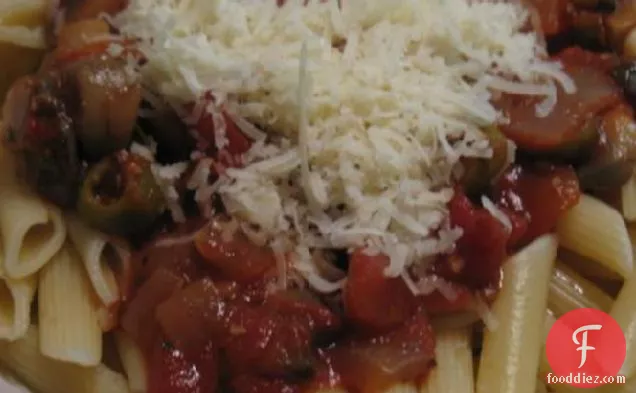 Easy Olive and Mushroom Pasta Saute