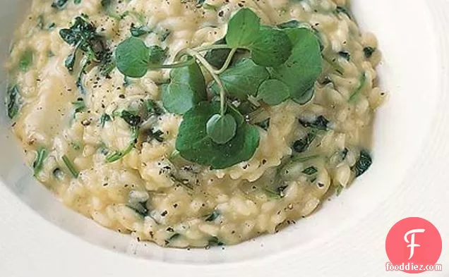 वॉटरक्रेस और टेलेगियो रिसोट्टो