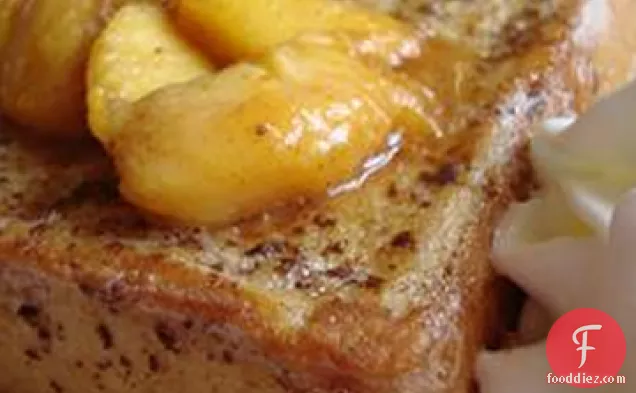 Mascarpone Stuffed French Toast with Peaches