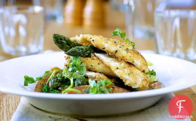 Sutton Hoo Chicken Escalope; New Season English Asparagus Salad