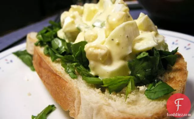 Dinner Tonight: Open-faced Egg Salad And Watercress Sandwich