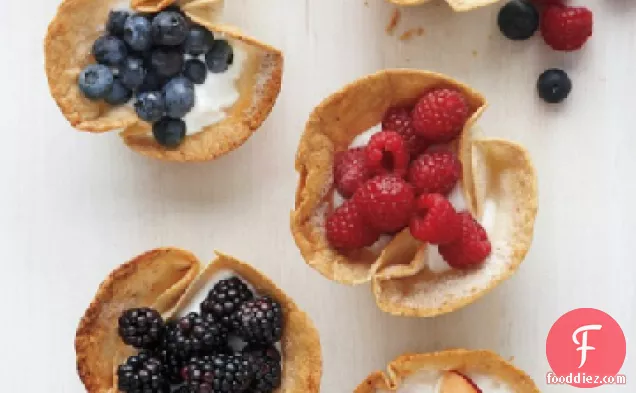 Tortilla Cups with Yogurt and Fresh Fruit