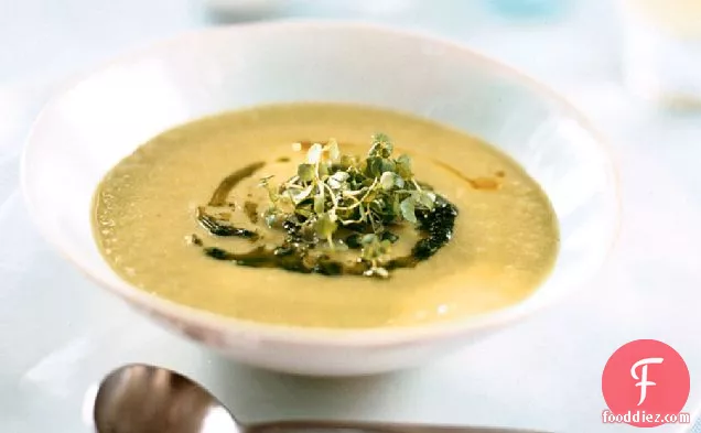Lettuce Soup with Watercress-Herb Puree