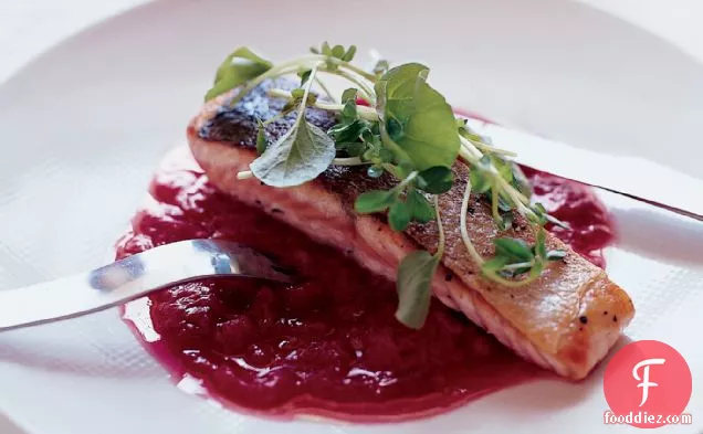 Sautéed Salmon with Rhubarb Marmalade