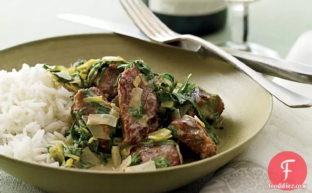 Veal Stew with Spring Greens