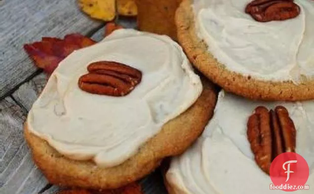 Frosted Pecan Butter Cookies