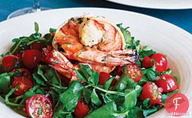 Colossal Shrimp With Watercress & Tomato Salad