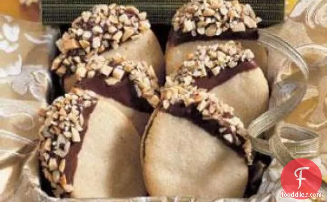 Chocolate- and Almond-Dipped Sandwich Cookies