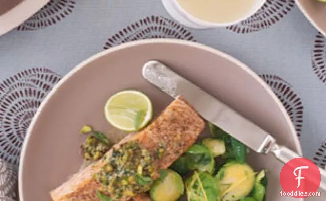 Salmon With Pistachio-basil Butter