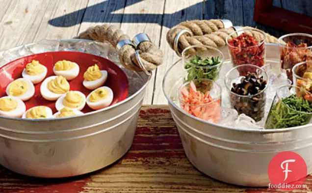 Deviled Eggs with Assorted Toppings