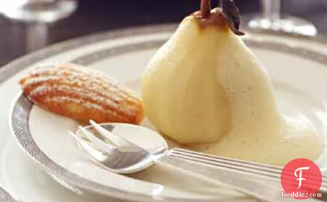 Baked Pears with Sauternes Custard Sauce