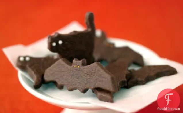 Ghostly Bat and Cat Cookies