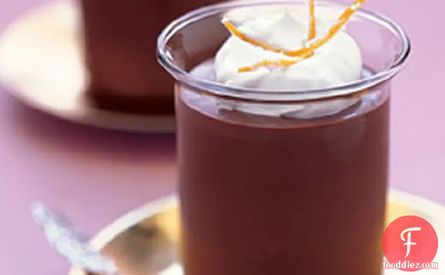 Chocolate-Orange Pots de Crème with Candied Orange Peel