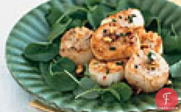 Scallops with Hazelnuts and Browned Butter Vinaigrette