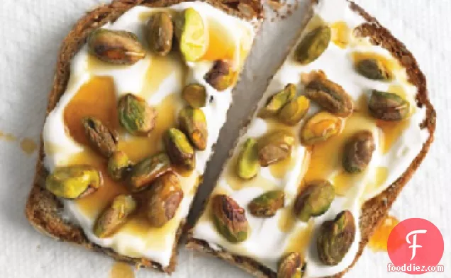 Whole-Grain Toast with Yogurt and Pistachios