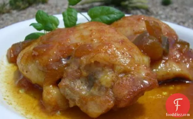 Chicken Thighs in a Mango Curry Marinade